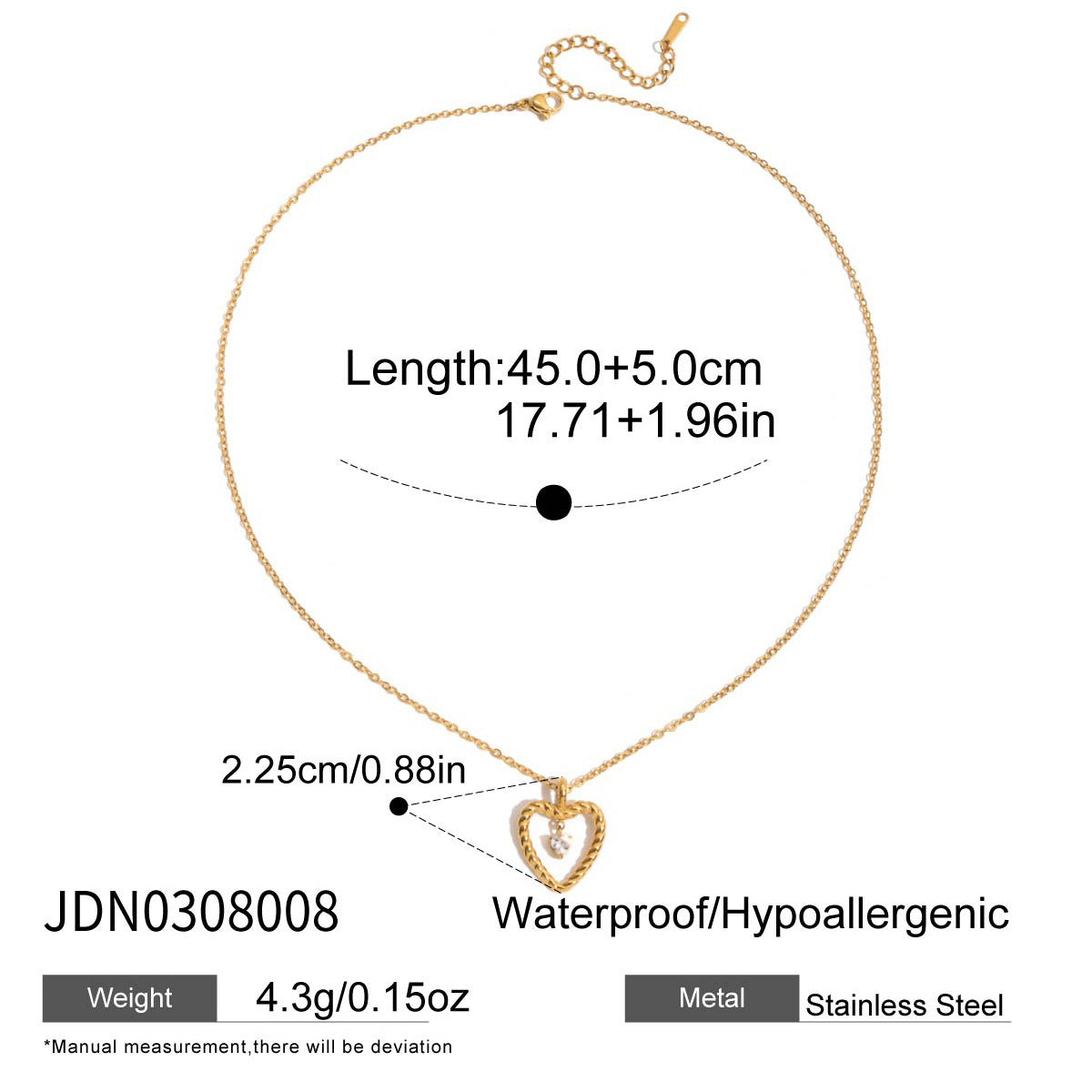Gold Multi-Style Heart Pendant Necklace Set - CZ Gem Pearl Chain Statement Jewelry for Women