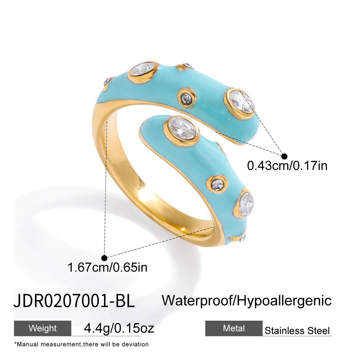 Gold Evil Eye Teardrop Ring Set - Turquoise/Pearl/Tiger Eye/Abalone Shell Stackable Statement Jewelry for Women