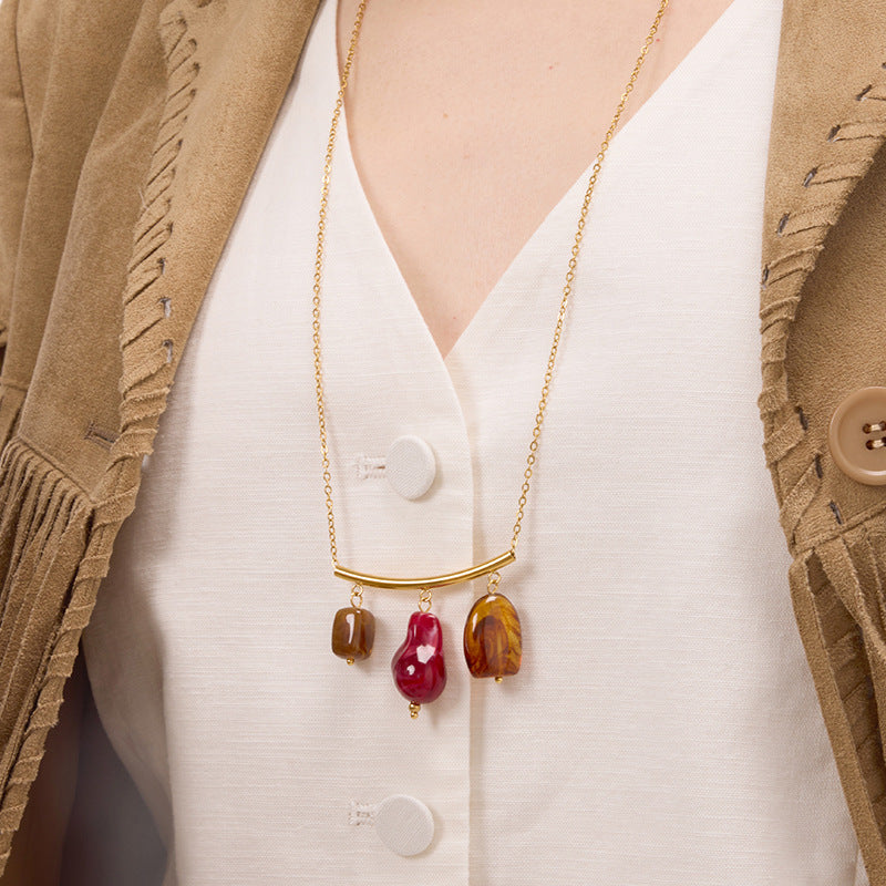 Gold Layered Retro Gem Necklace Set - Pearl/Heart/Leaf/Coin Charms | Vintage Luxury Statement Jewelry for Women (Daily/Party Wear)