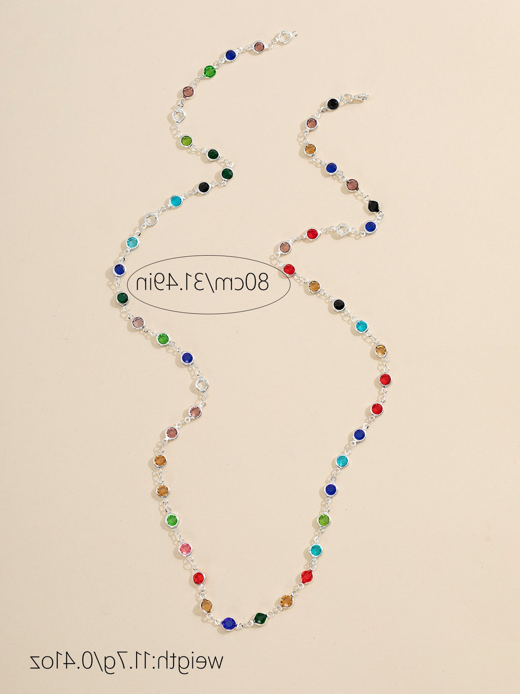 18k Gold Tone Multi-Layer Jewelry Set - Colorful Gem Necklace & Bracelet | INS-Style Daily/Brunch Accessories for Women