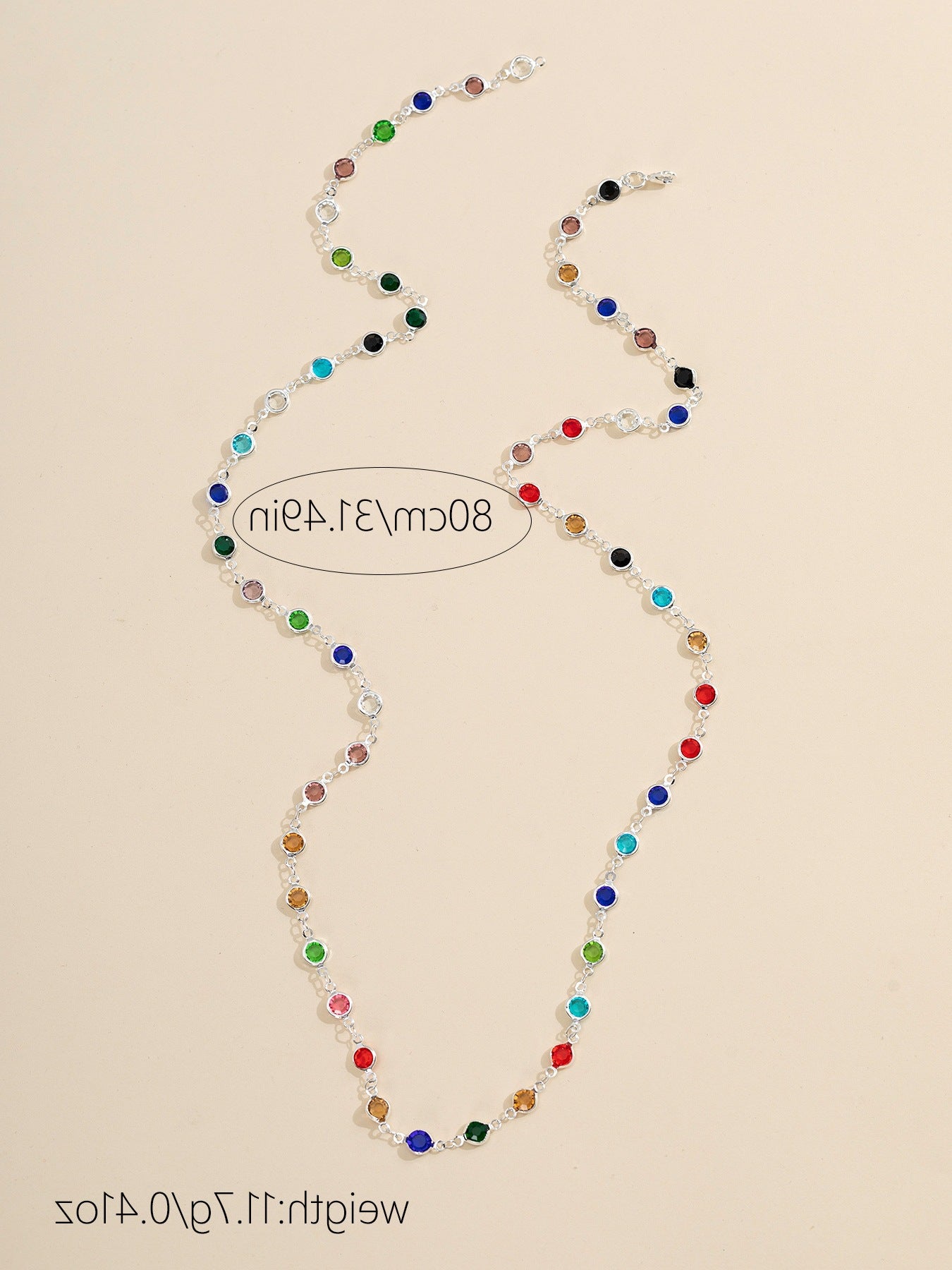 18k Gold Tone Multi-Layer Jewelry Set - Colorful Gem Necklace & Bracelet | INS-Style Daily/Brunch Accessories for Women