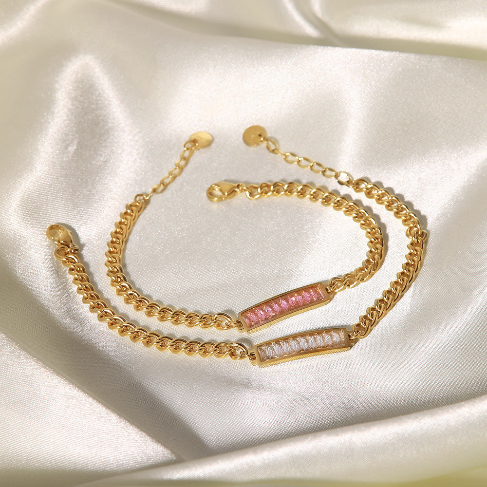 Gold Layered Bracelet Set - Emerald & Diamond Accents | Luxury Multi-Strand Statement Jewelry for Women (Daily/Party Wear)