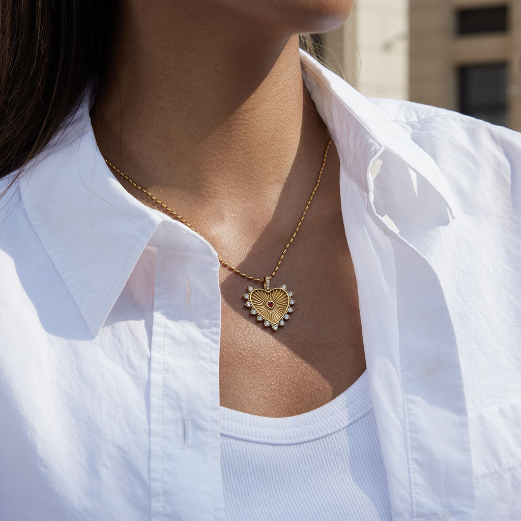 18k Gold Tone Double Layer Necklace Set - Heart Crystal Pendant & Snake Chain Choker | INS-Style Daily/Brunch Neck Jewelry for Women