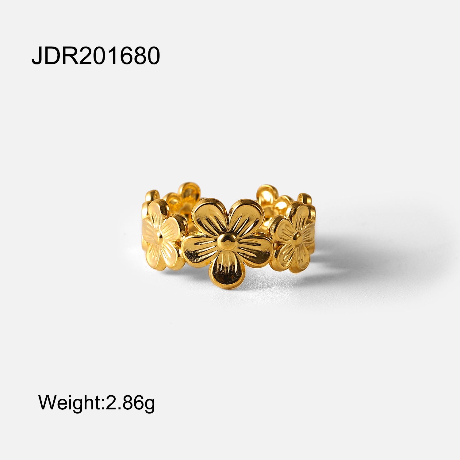 18k Gold Tone Stackable Ring Set - Floral/Irregular/Chain Designs | INS-Style Daily/Brunch Finger Jewelry for Women