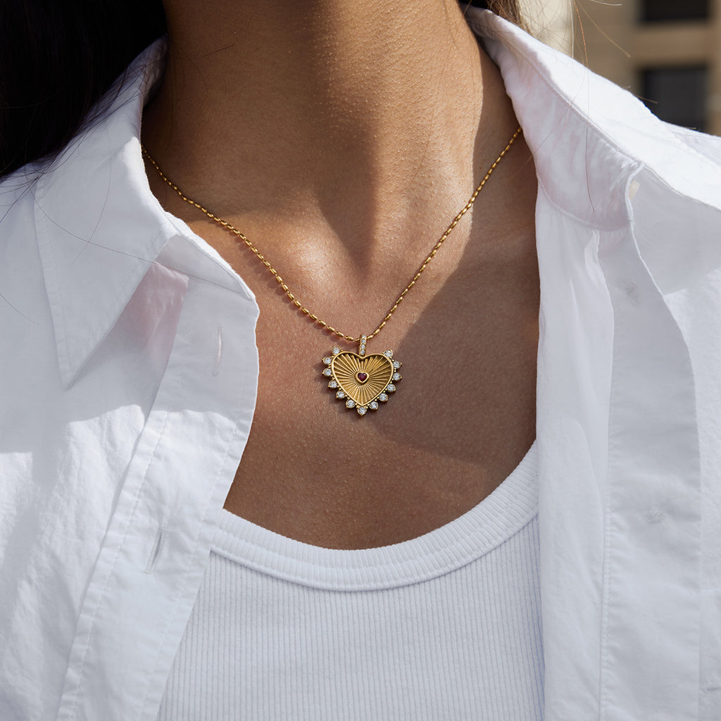 18k Gold Tone Double Layer Necklace Set - Heart Crystal Pendant & Snake Chain Choker | INS-Style Daily/Brunch Neck Jewelry for Women