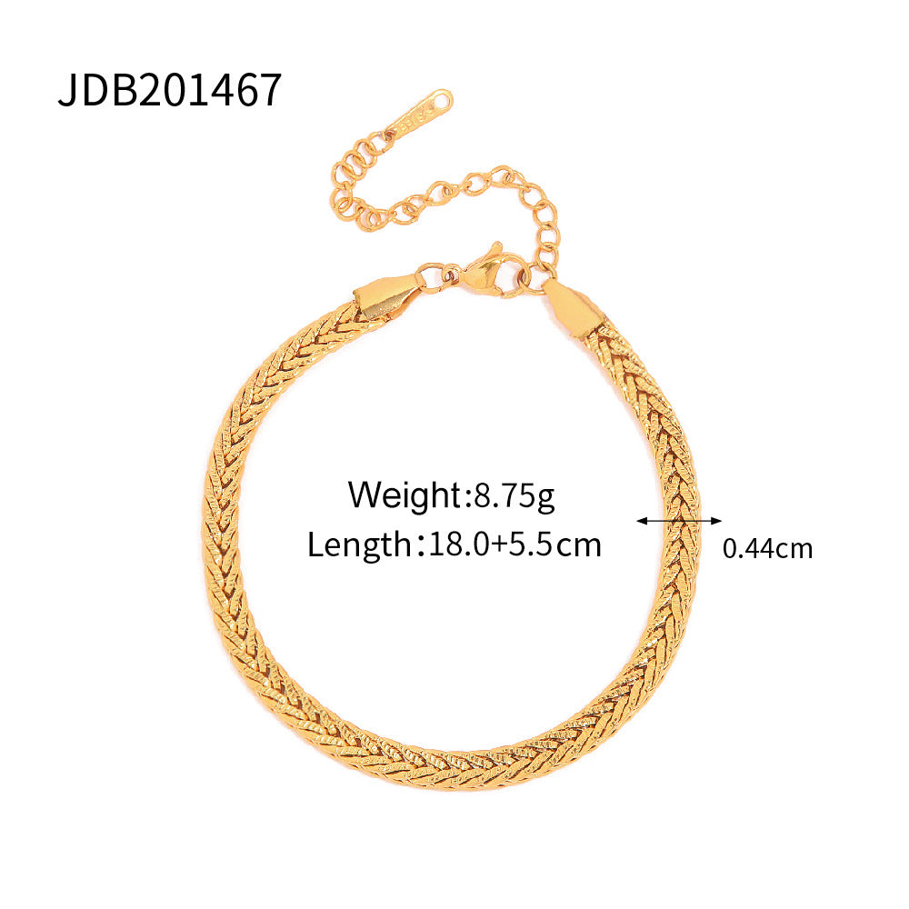 Gold Multi-Chain Bracelet Set - Cuban/Snake/Bar Link Designs | 18k Gold Tone INS-Style Stackable Daily/Brunch Wrist Jewelry for Women