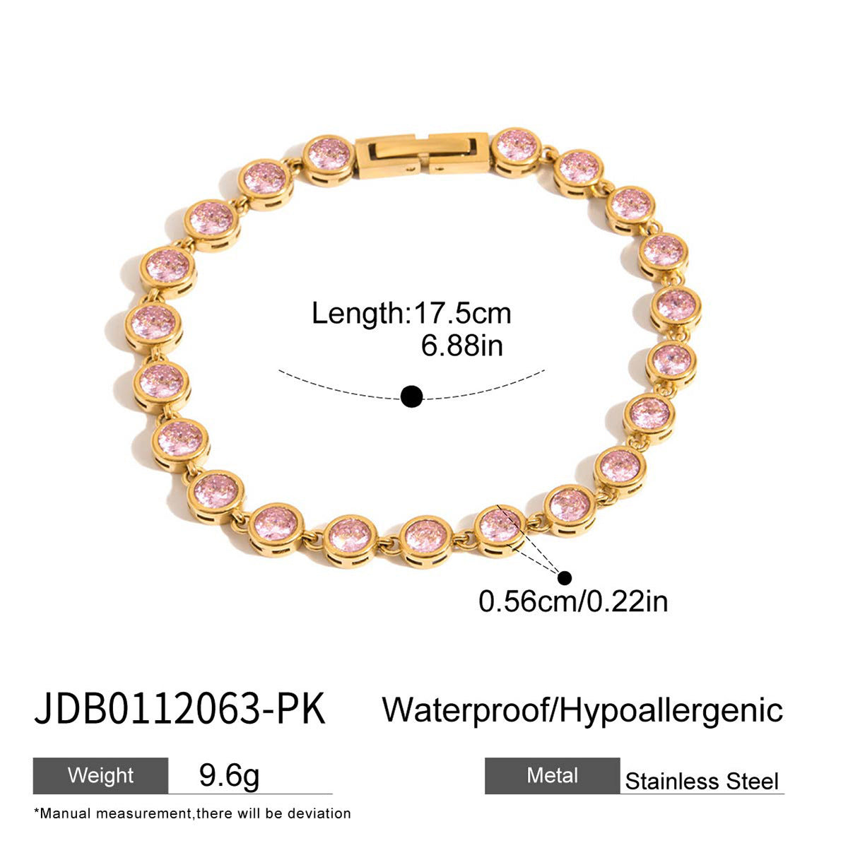 18k Gold Tone Bracelet Set - Star/Pink Crystal/Heart Designs | INS-Style Stackable Daily/Brunch Wrist Jewelry for Women