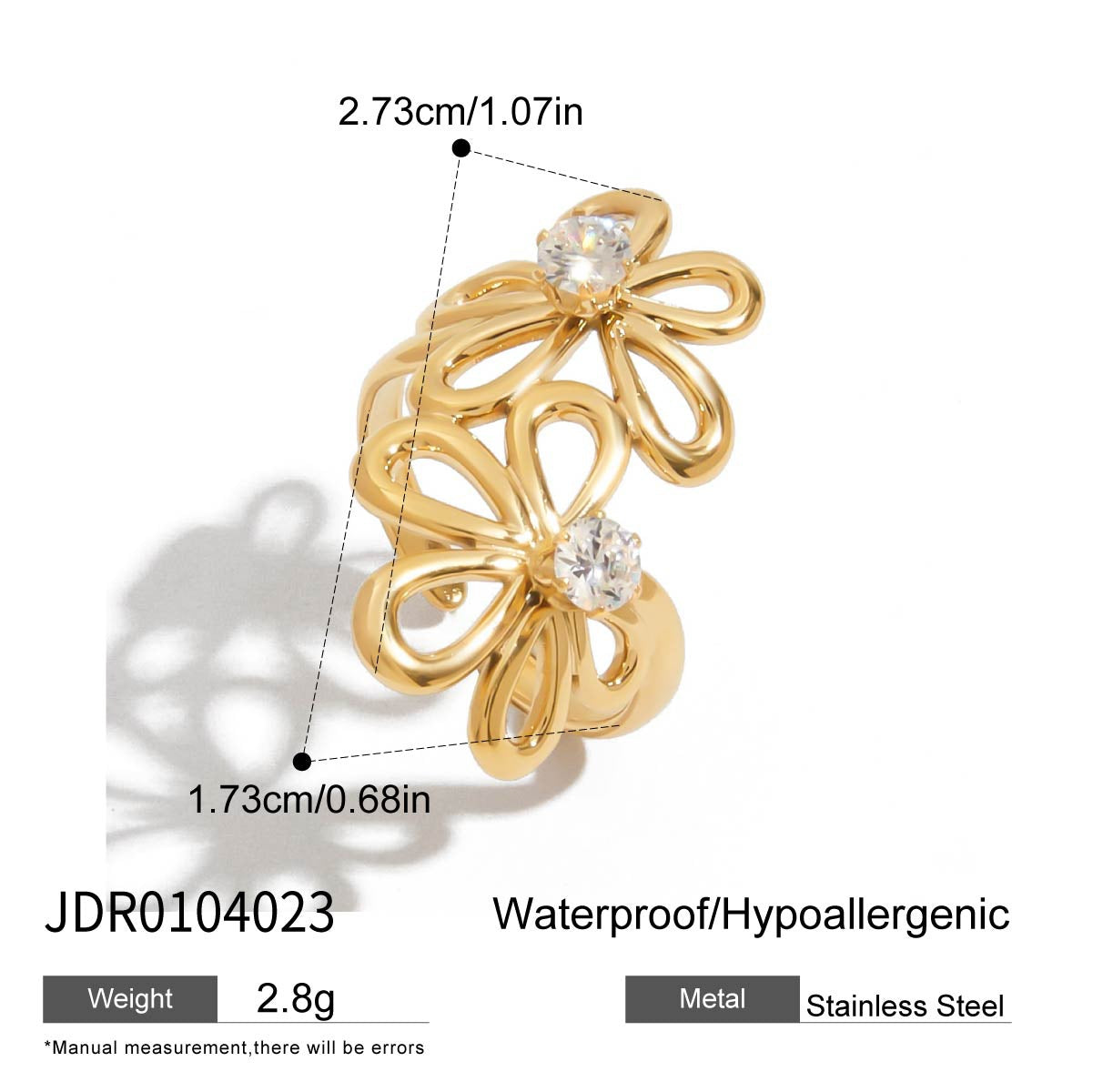 18k Gold/Silver Tone Crystal Ring Set - Snake/Bow/Irregular Designs | INS-Style Stackable Daily/Brunch Finger Jewelry for Women