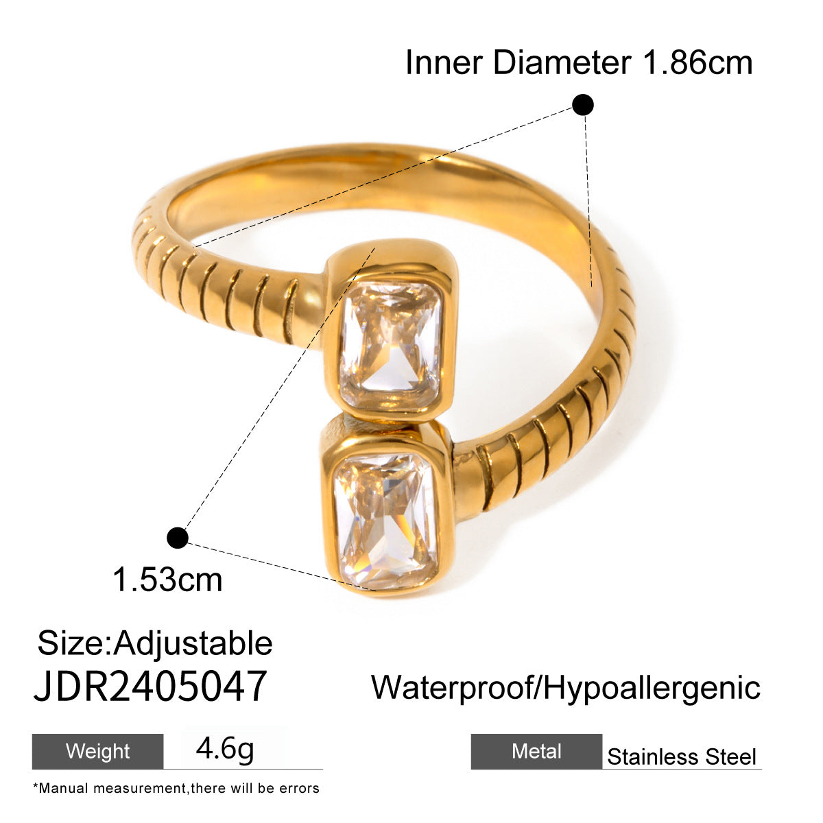 Gold Crystal Ring Set - Heart/Star/Multi-Stone Designs | 18k Gold Tone INS-Style Stackable Daily/Brunch Finger Jewelry for Women