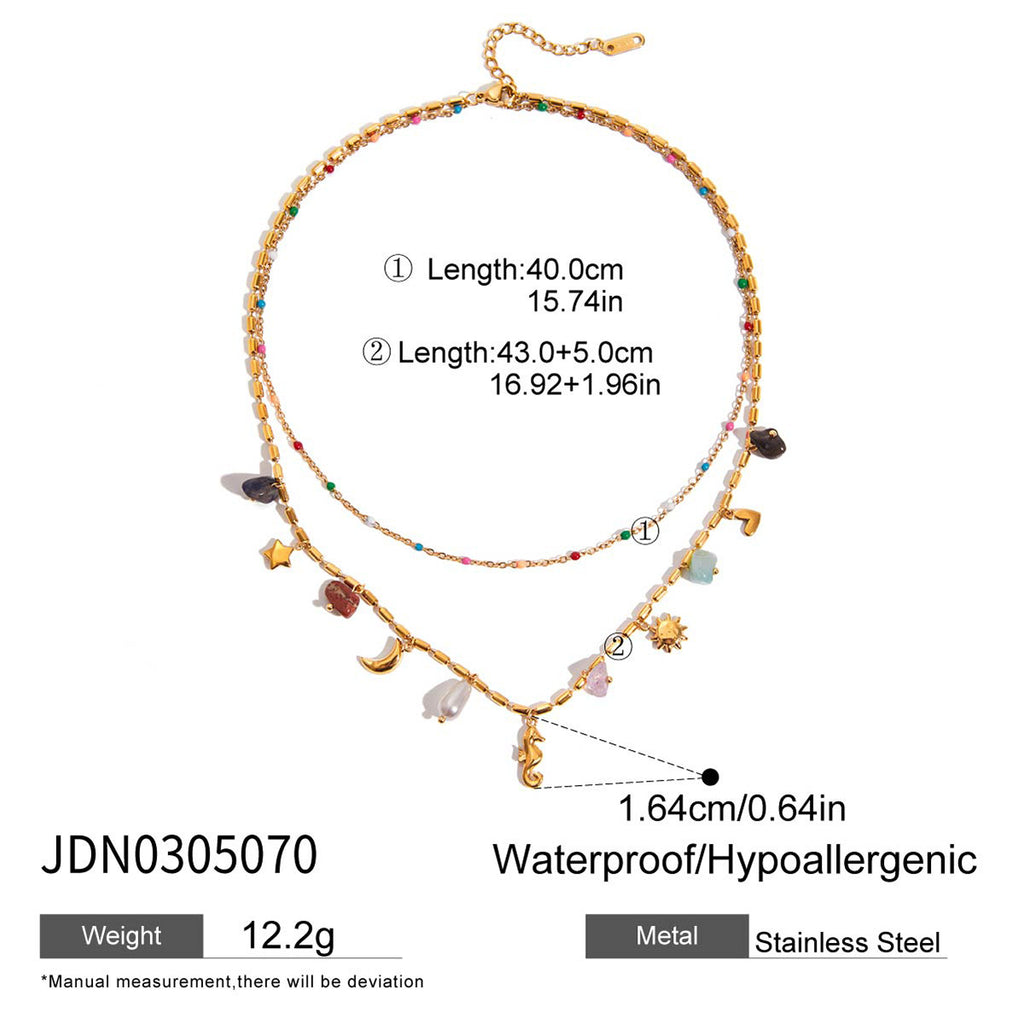 Gold Irregular Frame Baroque Pearl Jewelry Set - Necklace, Ring & Earrings | Organic Luxury Statement Accessories for Women (Daily/Brunch/Formal Wear)