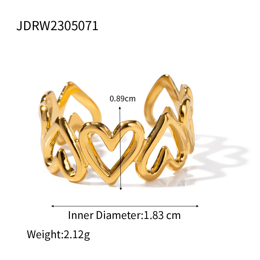 Bold INS-Style Chunky Statement Rings for Women | 18K Gold-Plated Stainless Steel Heart & Abstract Cocktail Rings | Trendy Luxury Fashion Jewelry for Daily Wear & Party Outfits (Assorted Eye-Catching Designs)