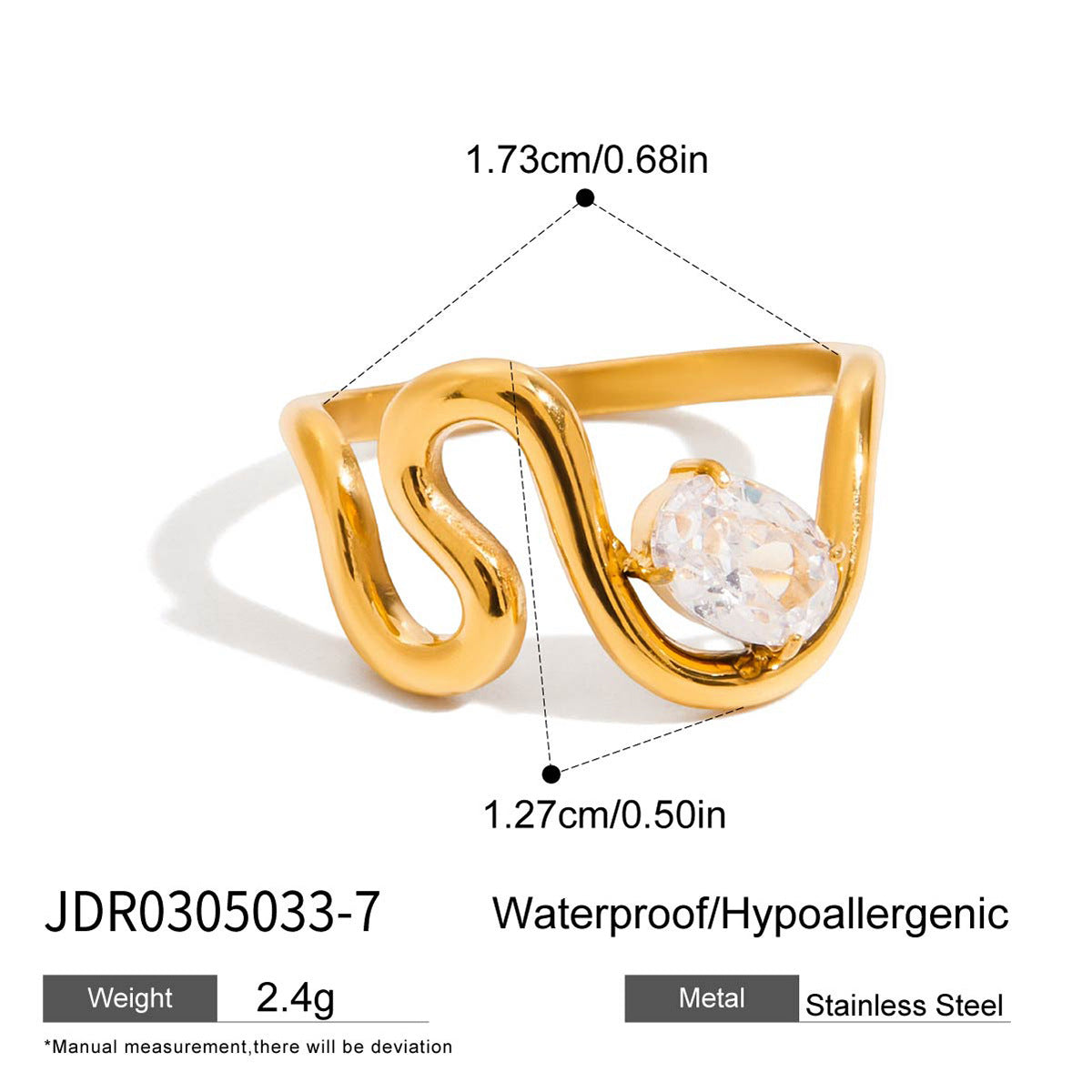 Gold CZ Ring Set - Multi-Style Sparkly Stackable Rings for Women
