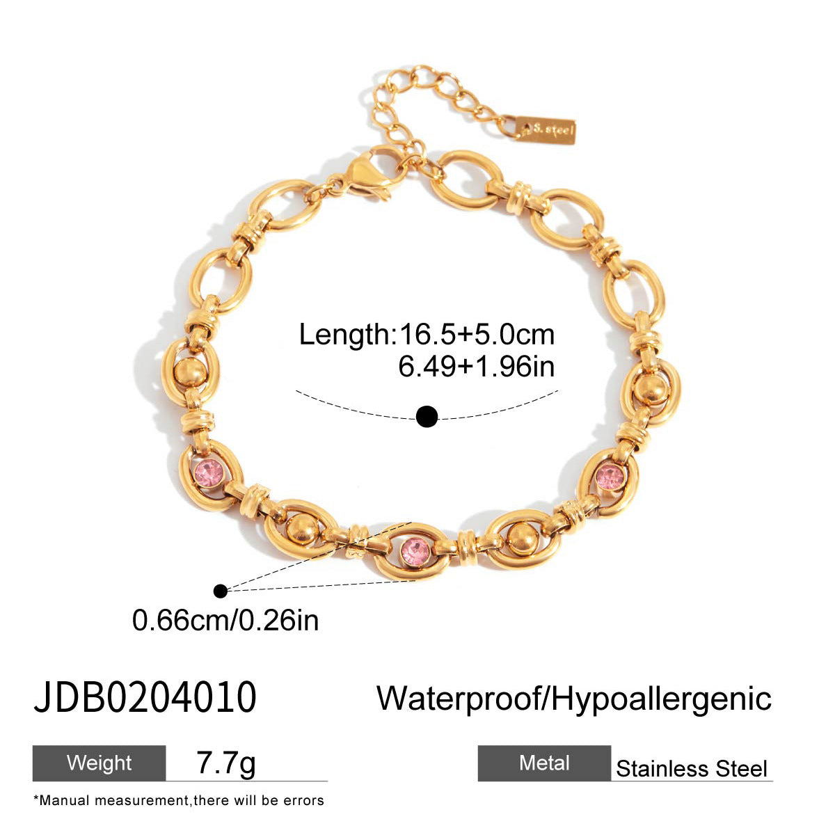 Gold Multi-Layer Bracelet Set - Pink Gem & Butterfly Charm, Sparkly Rhinestone Accents | Glam Statement Wrist Stack for Women (Daily/Party/Casual Wear)