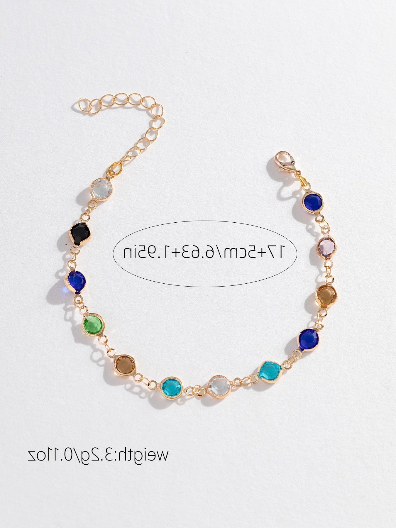 18k Gold Tone Multi-Layer Jewelry Set - Colorful Gem Necklace & Bracelet | INS-Style Daily/Brunch Accessories for Women