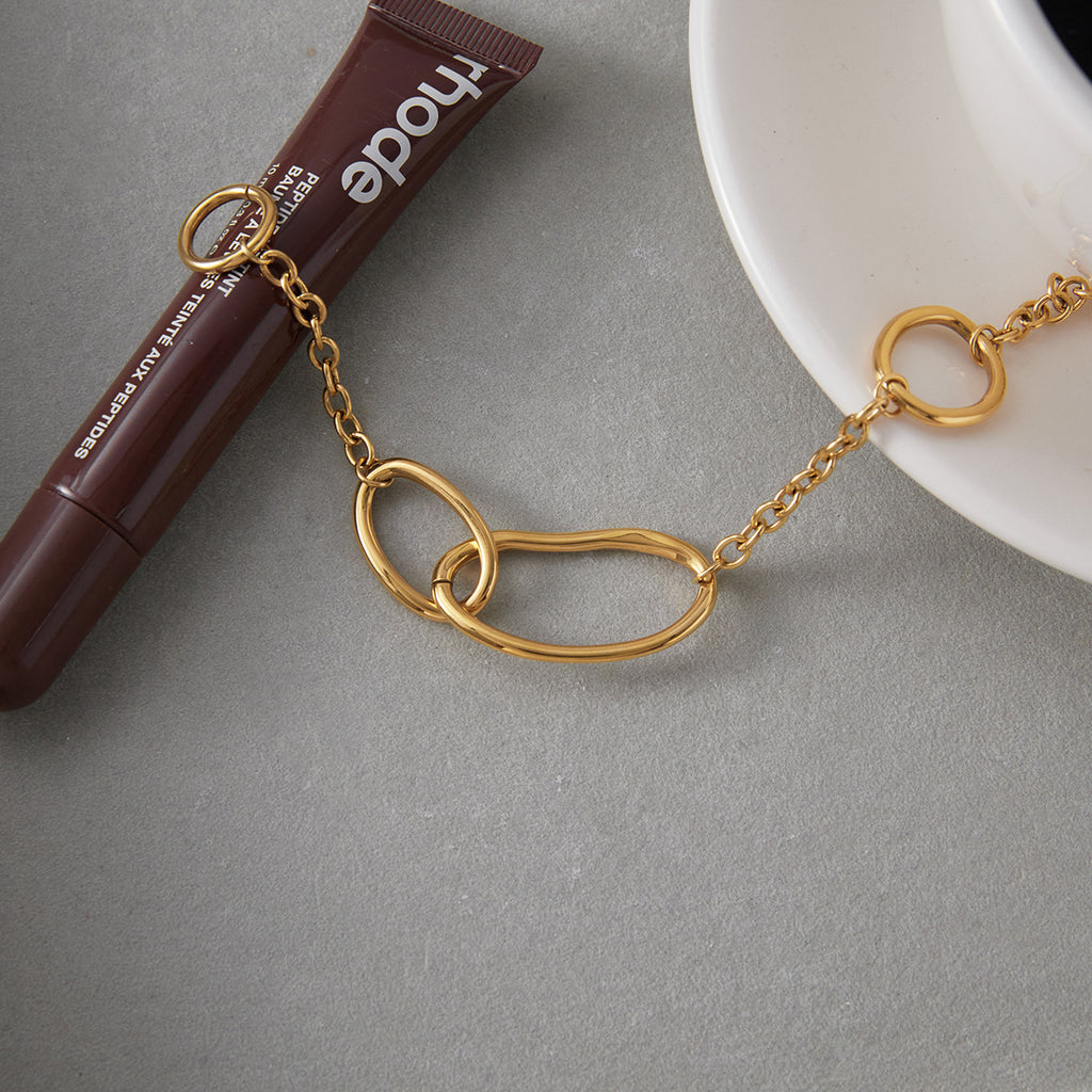 Gold Evil Eye Turquoise Jewelry Set - Layered Bracelets (Chain/Cuff) & Statement Ring | Boho Chic Statement Accessories for Women