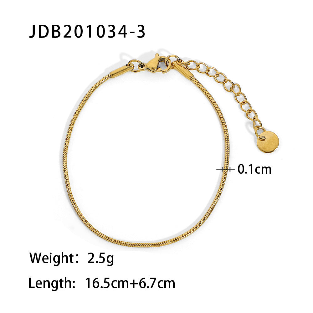 Gold Multi-Chain Bracelet Set - Cuban/Snake/Bar Link Designs | 18k Gold Tone INS-Style Stackable Daily/Brunch Wrist Jewelry for Women