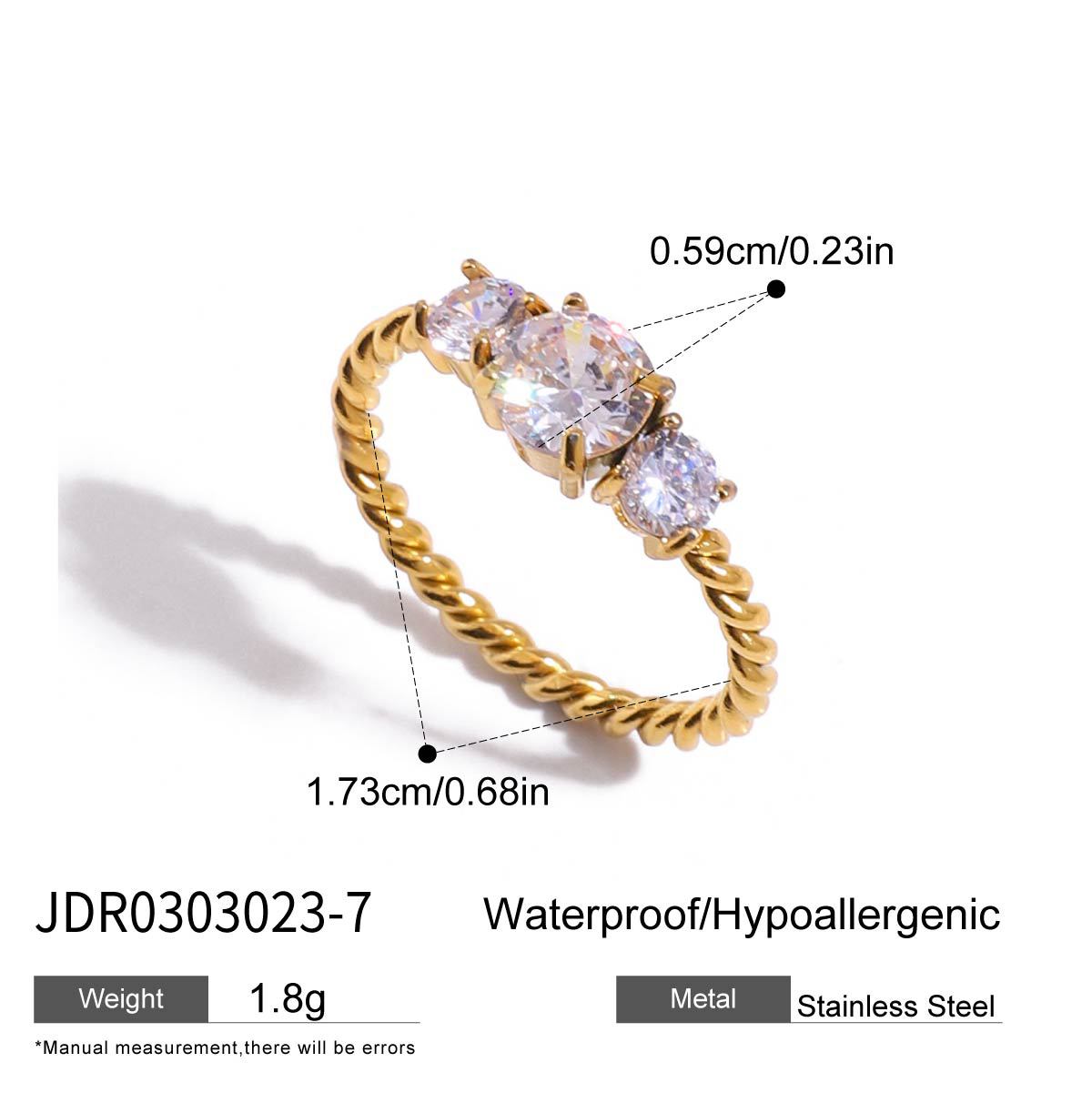 Gold CZ Ring Set - Multi-Style Sparkly Stackable Rings for Women