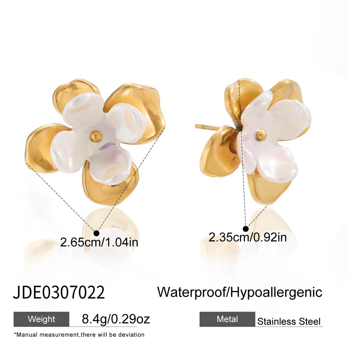 Gold Floral & Pearl Earring Set - Multi-Style Blossom/Leaf/Geometric Designs | Retro Elegant Daily/Brunch Jewelry for Women (Glossy Gold + Pearl/Floral Accents)