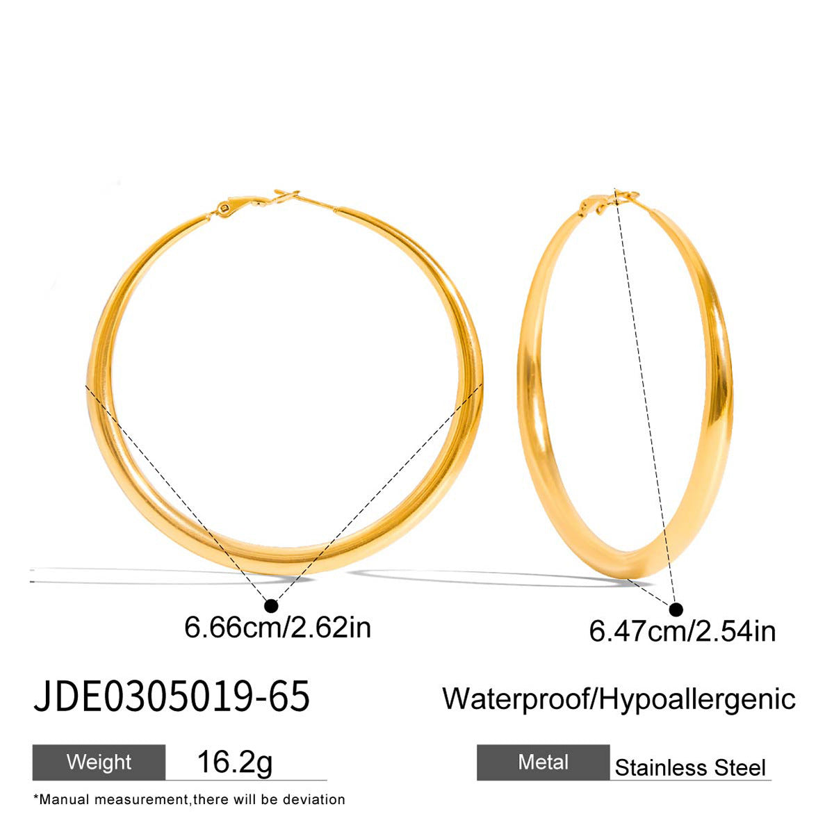 18K Gold-Plated Stainless Steel Double Oversized Hoop Earrings | Trendy INS-Style Statement Jewelry for Women | Bold Chic Oversized Hoop Earrings for Daily Wear & Party Outfits