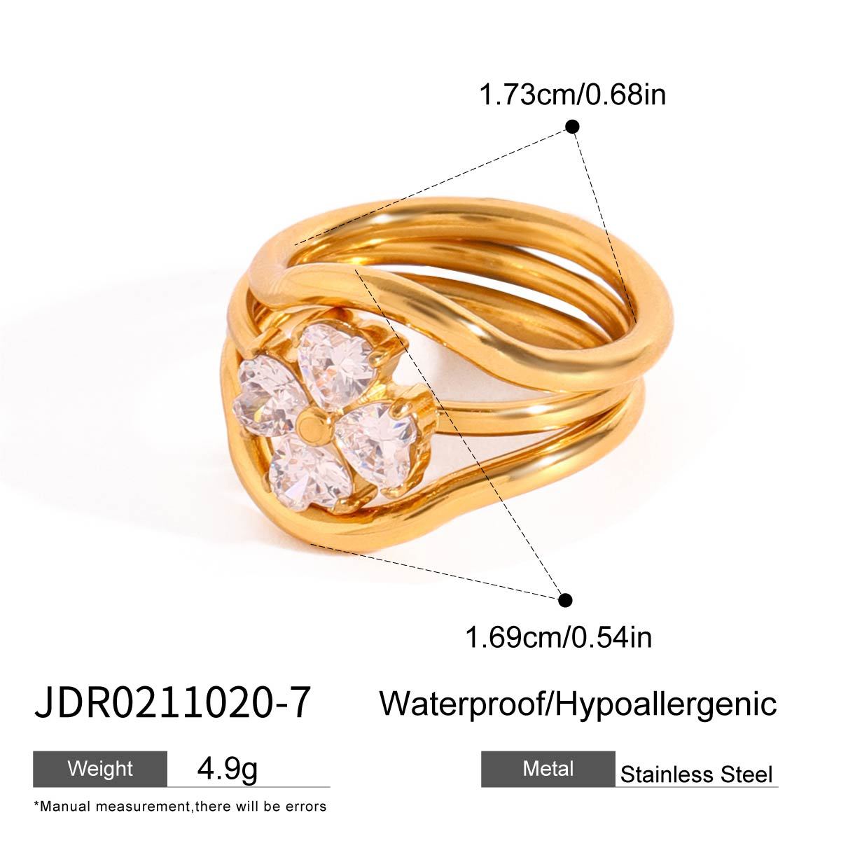 Gold Multi-Design Ring Set - Crystal/Sunburst/Shell/Floral Accents | 18k Gold Tone INS-Style Stackable Daily/Brunch Finger Jewelry for Women