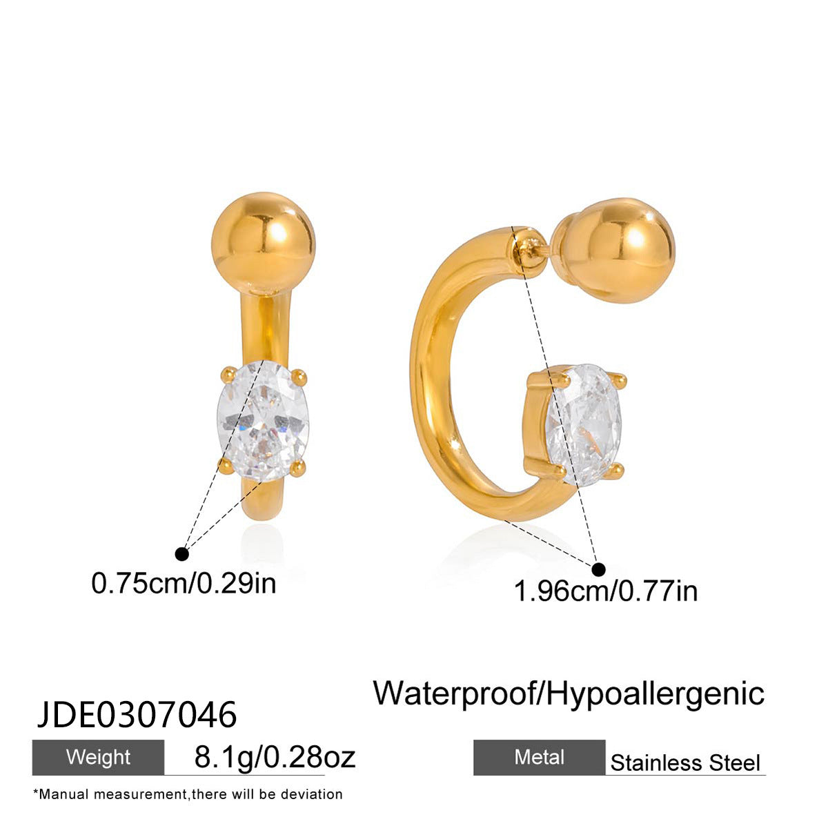 Gold Multi-Style Stackable Hoop Earring Set - CZ-Accented Textured Statement Jewelry for Women