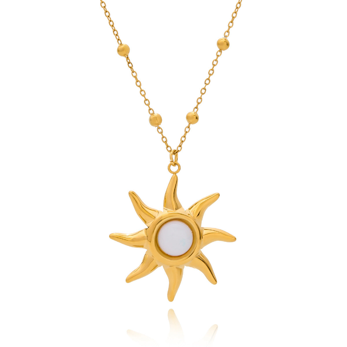 Gold Layered Celestial Necklace Set - Opal Sun/Star/Moon Charms Statement Jewelry for Women