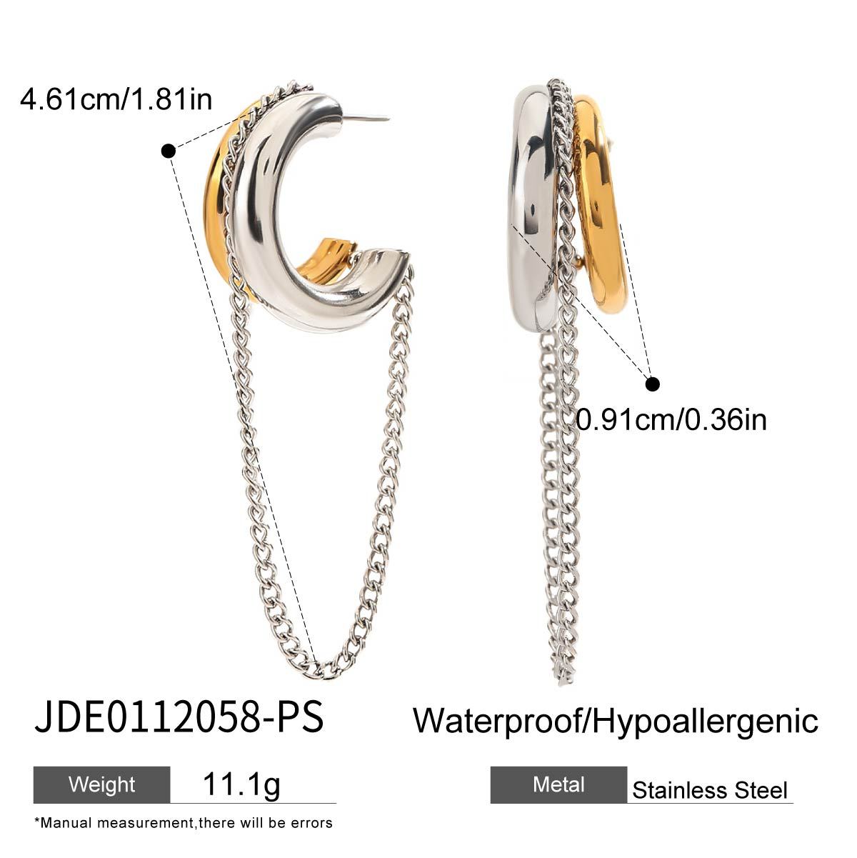 Gold Hoop Tassel CZ Dangle Earrings - Minimalist Long Chain Statement Jewelry for Women