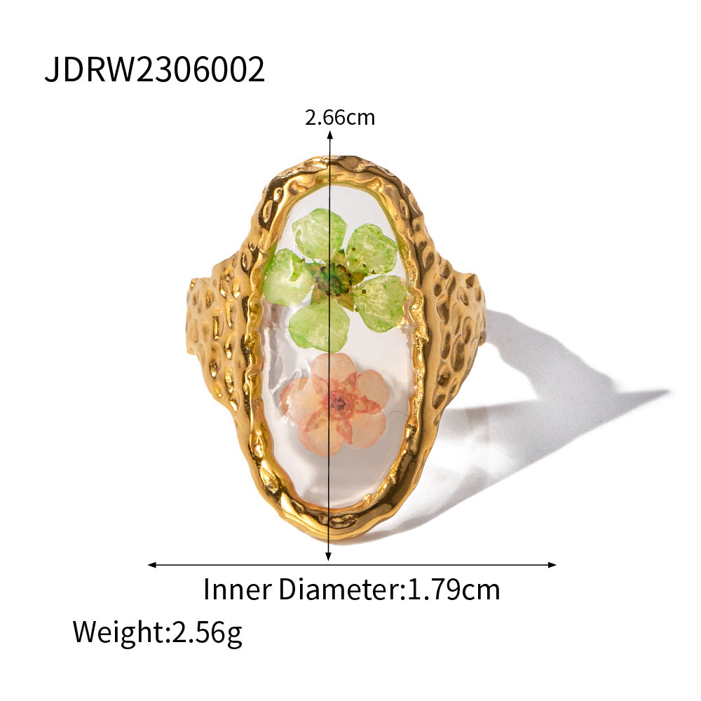 Chunky Gold Ring Set - Stackable Statement Rings with Textured & Crystal-Embellished Designs for Women