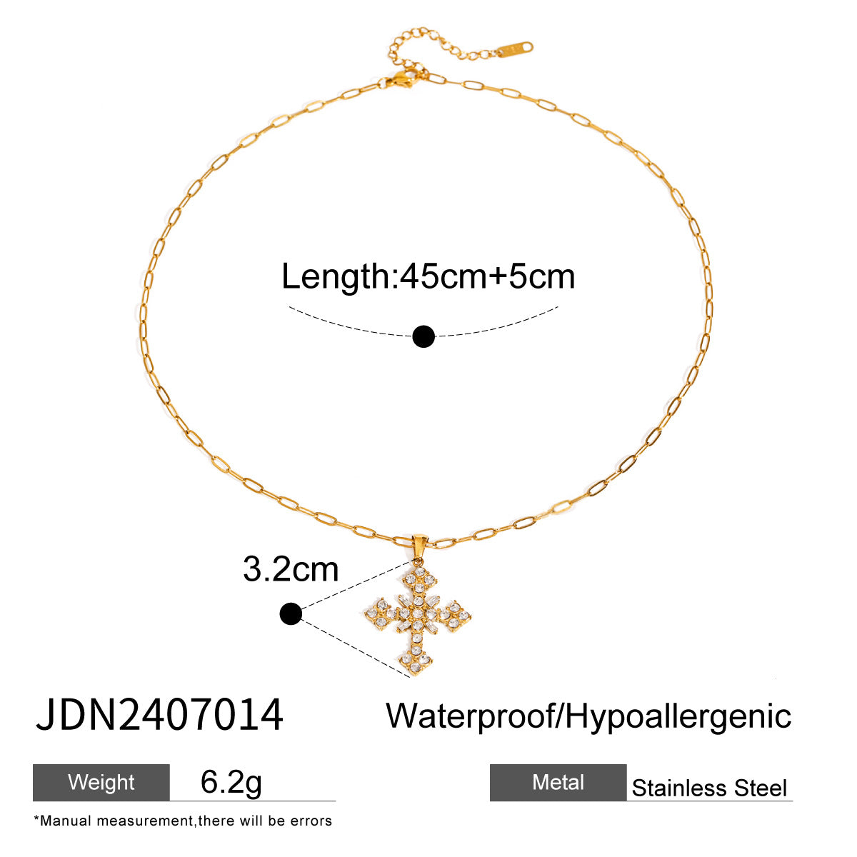 Gold Cross Necklace Set - Multi-Style Vintage Religious Statement Necklaces with Gemstones & CZ for Women