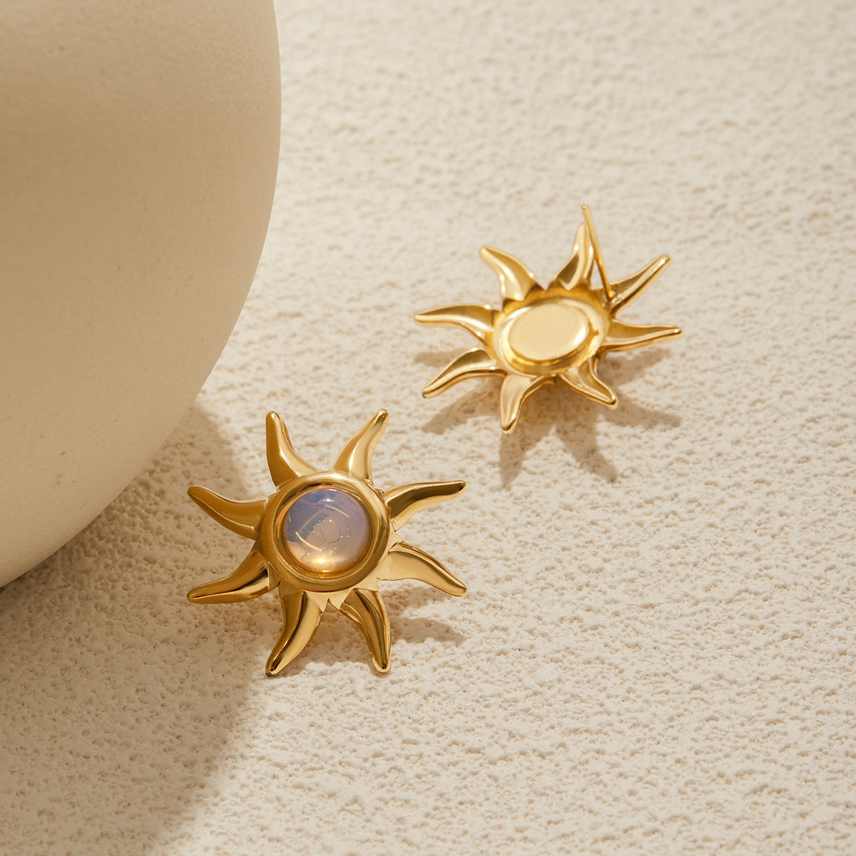 Gold Layered Celestial Necklace Set - Opal Sun/Star/Moon Charms Statement Jewelry for Women