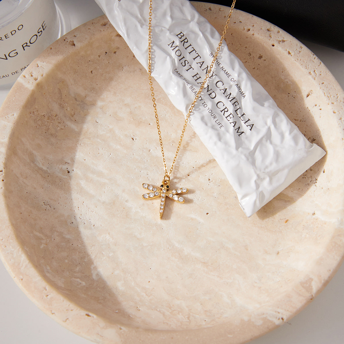 Gold Layered Insect Pendant Necklace Set - CZ Ladybug Dragonfly Statement Jewelry for Women