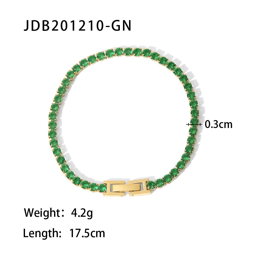 Gold Emerald Jewelry Set - 18k Gold Tone Necklace & Rings | INS-Style Daily/Brunch Luxury Accessories for Women