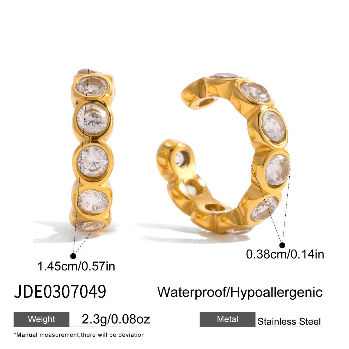 Gold Multi-Style Stackable Hoop Earring Set - CZ-Accented Textured Statement Jewelry for Women